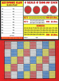 413 Keystone Club Punch Board