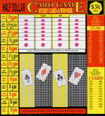 1300 Half Dollar Card Game Punch Board